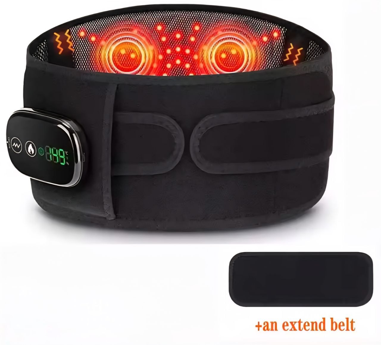 SpineRelief Core — Red Light Heated Vibration Belt (Black)