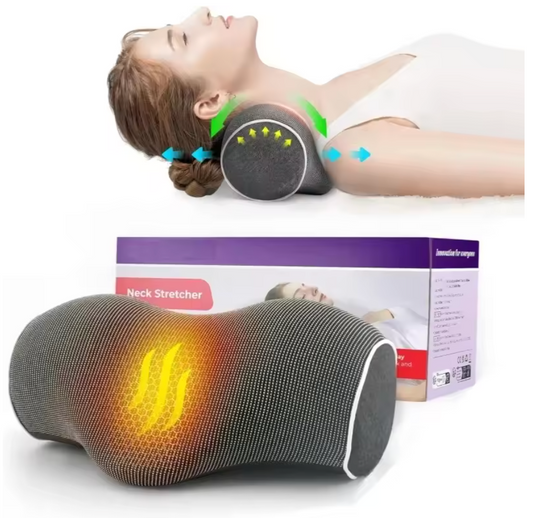 NeckRelief Pro heated cervical traction pillow with retail box